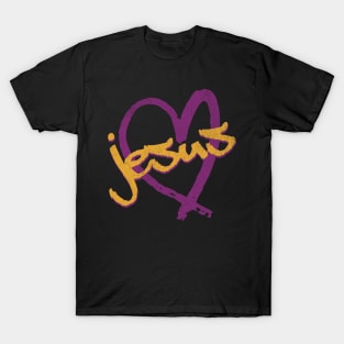 I Love Jesus Vintage 80's & 90's Purple and Dijon T-Shirt